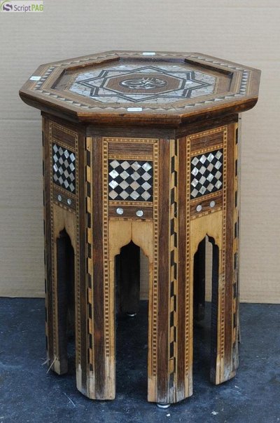 Guéridon coffre syrien