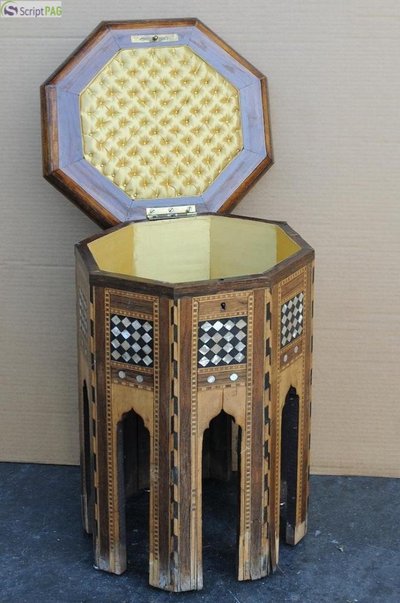 Guéridon coffre syrien