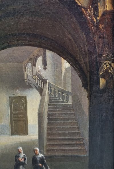 François-Marius GRANET (Entourage de) - Interno di un convento con suore