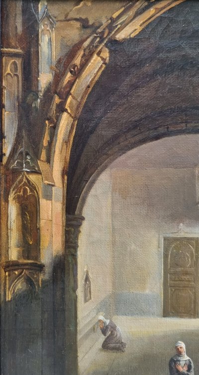 François-Marius GRANET (Entourage de) - Interno di un convento con suore