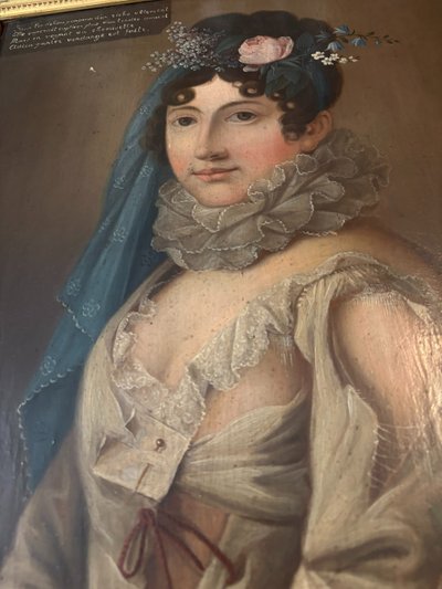 TABLEAU époque 18ème, PORTAIT FEMME A LA ROBE DECHIREE