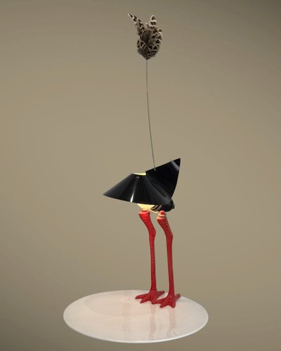 LAMPE DE INGO MAURER 1982 MODELE BIbibibi EDITION LIMITÉE EN METAL / PORCELAINE