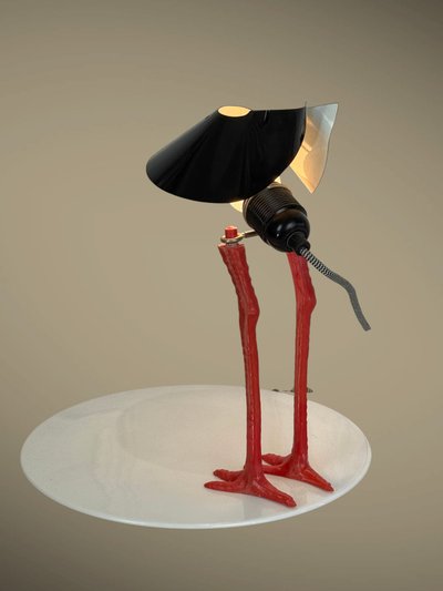 LAMPE DE INGO MAURER 1982 MODELE BIbibibi EDITION LIMITÉE EN METAL / PORCELAINE