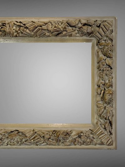 ANCIENT 19th CENTURY FRAME IN WOOD AND PAINTED STUC FOR PAINTING 35 CM X 26 CM