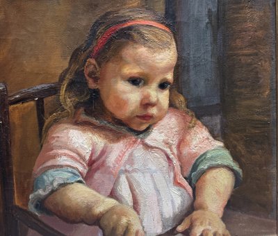 France Leplat (1895-1953) - Ragazza che colora, 1930 circa