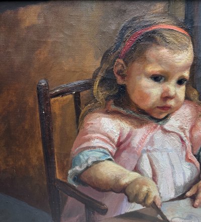 France Leplat (1895-1953) - Ragazza che colora, 1930 circa