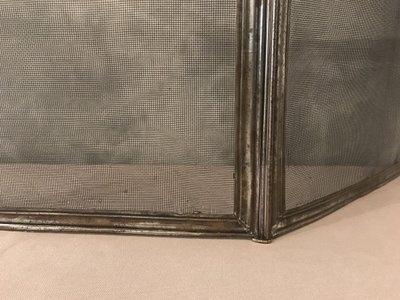 Kleiner, alter Kaminfeuerschirm aus Eisen aus dem 19.