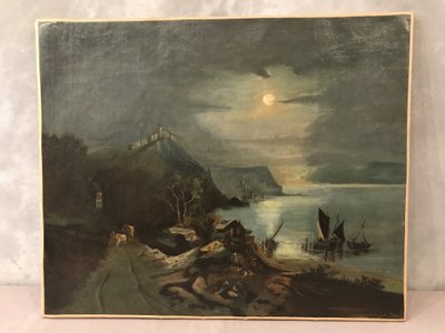 18th century landscape painting, oil on canvas