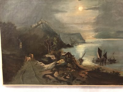 18th century landscape painting, oil on canvas