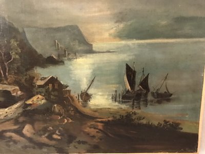 18th century landscape painting, oil on canvas