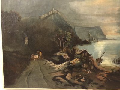 18th century landscape painting, oil on canvas