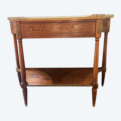 Console Louis XVI en acajou de forme convexe