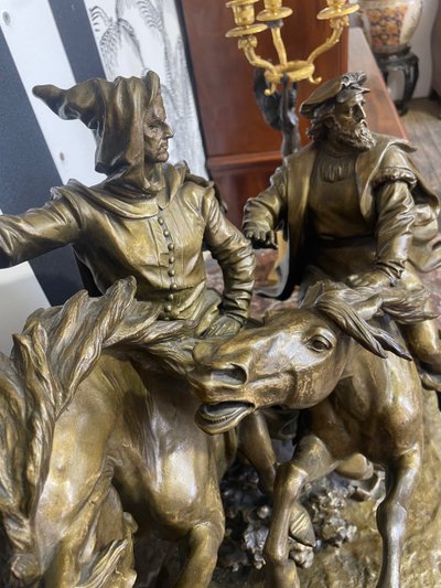 Exceptionnel bronze sign G. Radlaire représentant la chevauchée de Faust et Méphisto. 