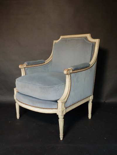 Pair of large Louis XVI period bergères