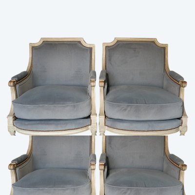 Pair of large Louis XVI period bergères