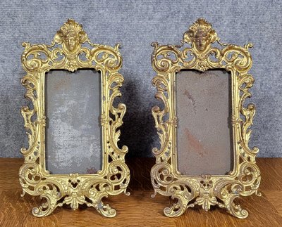 Pair Of Louis XV Style Gilt Bronze Photo Frames