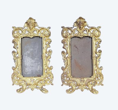 Pair Of Louis XV Style Gilt Bronze Photo Frames