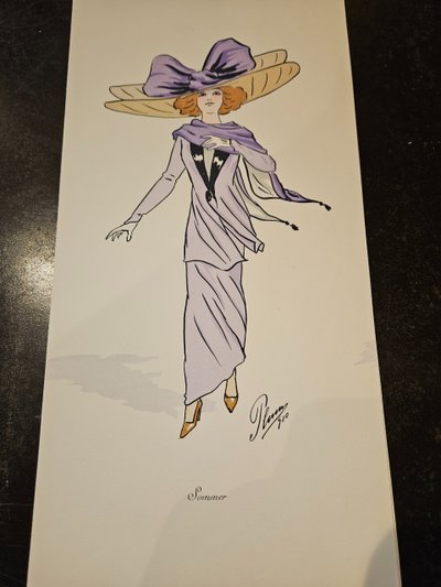 L'illustrateur Art Nouveau PLUM  Santos  - 1910 " Les chapeaux aéroplanes à PARIS  -  9 aquarelles 