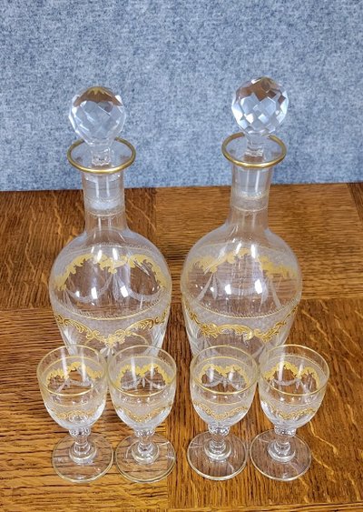 Napoleon III Period Crystal Liqueur Service 