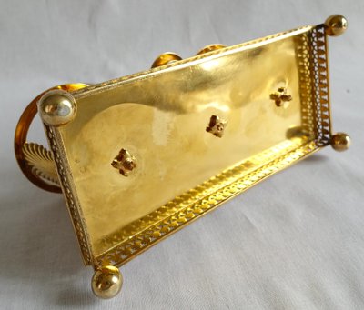 Empire oil and vinegar cruet in vermeil (solid silver gilded with gold) - Vieillard hallmark