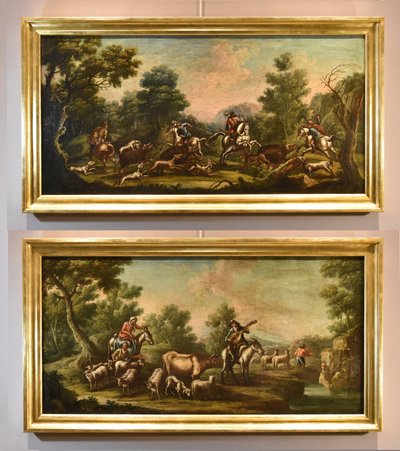 Christian Reder (Leipzig 1656 - Rome 1729) , Paysage avec idylle pastorale