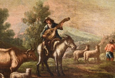 Christian Reder (Leipzig 1656 - Rome 1729) , Paysage avec idylle pastorale