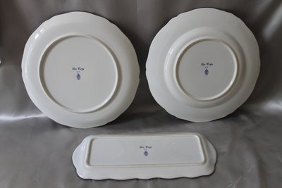 3 Lunéville-Steingutteller mit Hahndekor. Perfekter Zustand, 20. Jahrhundert.
