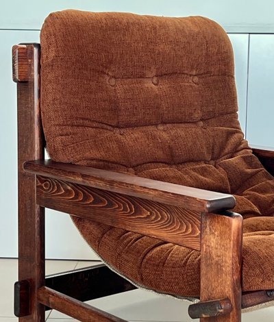 Scandinavian oak armchair, 60s