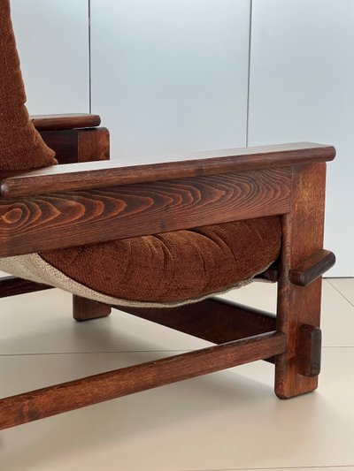 Scandinavian oak armchair, 60s