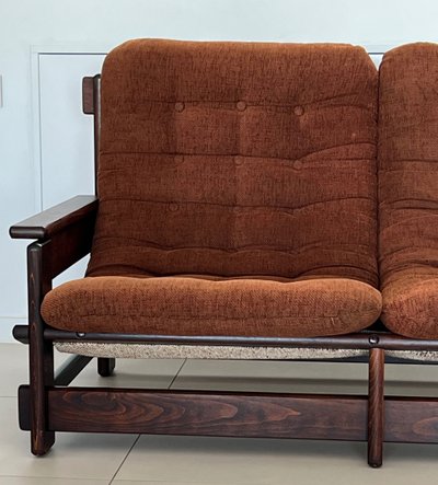 Scandinavian oak two-seater sofa, 60s
