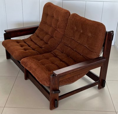 Scandinavian oak two-seater sofa, 60s