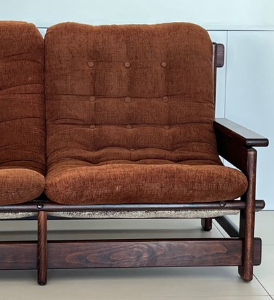 Scandinavian oak two-seater sofa, 60s