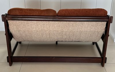 Scandinavian oak two-seater sofa, 60s