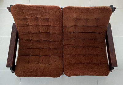 Scandinavian oak two-seater sofa, 60s