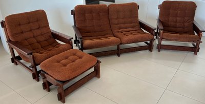 Scandinavian oak two-seater sofa, 60s