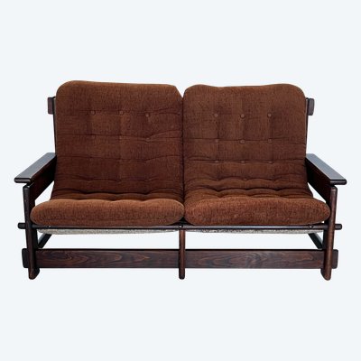Scandinavian oak two-seater sofa, 60s