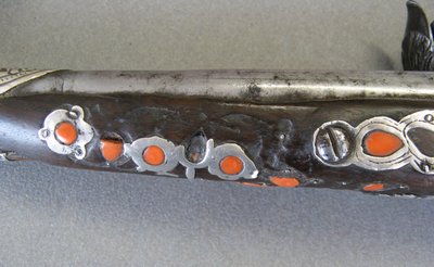 Pistola orientale a pietra focaia Impero Ottomano XIX secolo.