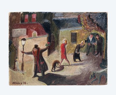 Axel Hennix (1905-1988) - Swedish School - Night Encounters in Stockholm, 1928