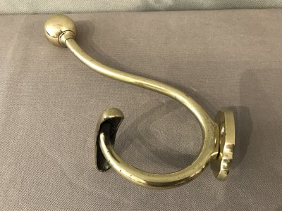19th century brass coat rack and coat hook