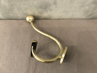 19th century brass coat rack and coat hook