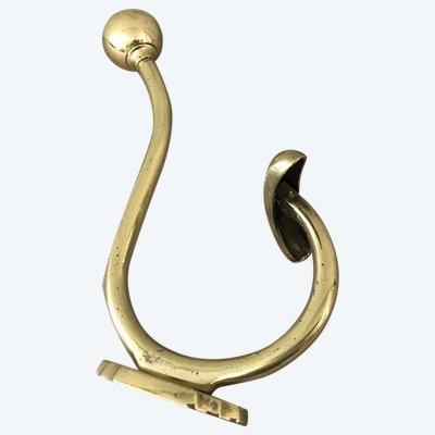 19th century brass coat rack and coat hook