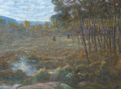 Julien Calvé, Pauillac, Landschaft der Médoc-Heide bei Peyblancan Gemälde Salon 1924 Bordeaux