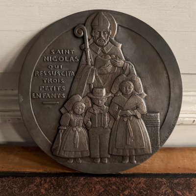 Metal medal matrix by Anie Mouroux Saint Nicolas 20th century
