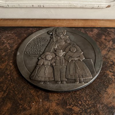 Metal medal matrix by Anie Mouroux Saint Nicolas 20th century