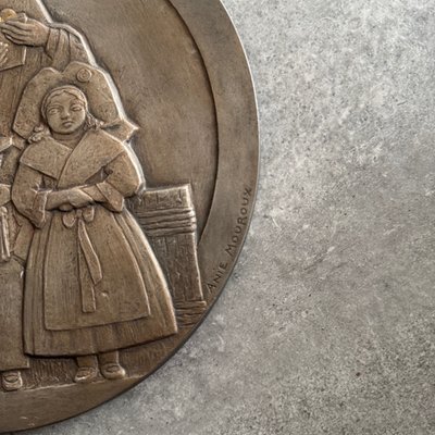 Metal medal matrix by Anie Mouroux Saint Nicolas 20th century