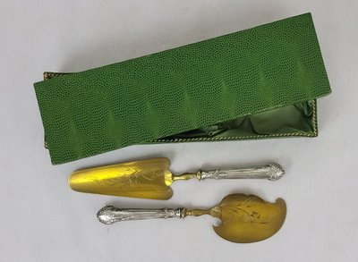 Silver Vermeil Art Nouveau pie server and cake server