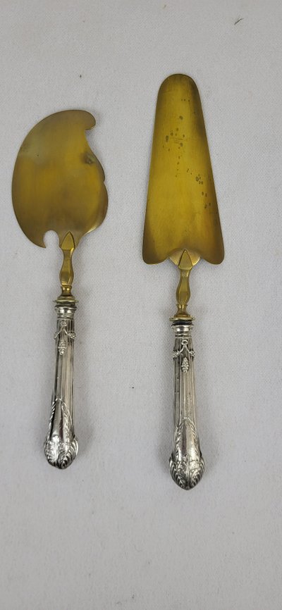 Silver Vermeil Art Nouveau pie server and cake server
