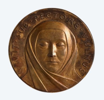 Matrice pour médaille en métal par Anie Mouroux Vivit Sub Pectore Vulnus