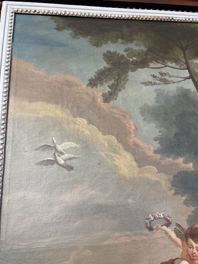 Louis XVI period trumeau with decoration of an allegory of love