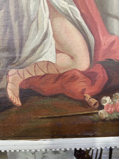 Louis XVI period trumeau with decoration of an allegory of love
